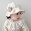 Thin Baby Girl Bucket Hat Sweet Flower Kids Outdoor Sunscreen Hat Cute Panama Fisherman Cap