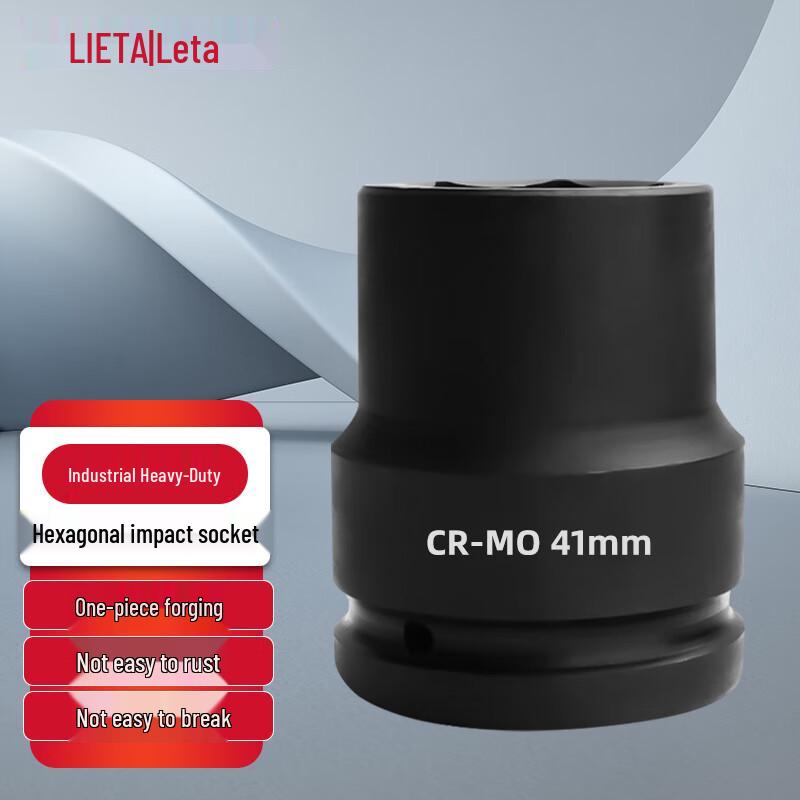 LETA Industrial Heavy-Duty 1.5-inch Drive Cr-Mo Hex Impact Socket