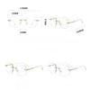 Unisex Luxury Pochromic Reading Glasses Fashion Rimless Color Changing Eyewear for Men Women Outdoor Anti-UV Presbyopia