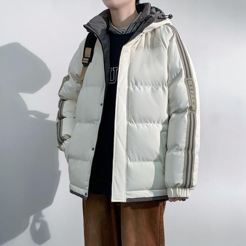 

Men s season thickened hooded padded jacket trendy winter clothing winter youth padded jacket 4XL