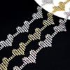 10Yards Rhinestone Chain Trim Crystal Accessories DIY Craft Wedding Party Gift Diamond Decoration Heart-shaped Rhinestone Ribbon