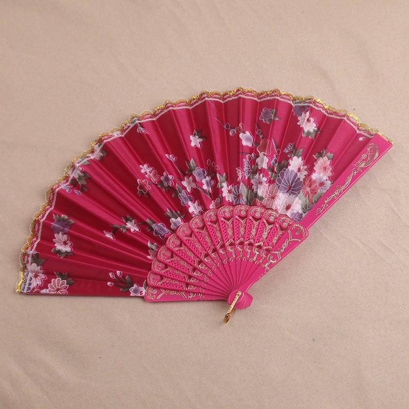 Classical Single Flower Carving And Folding Fan