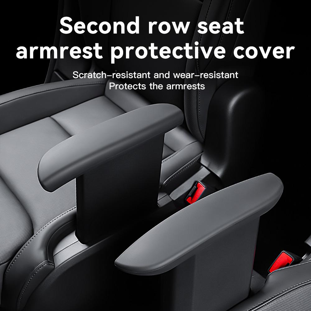 YZ For Tesla Model YL Second Row Door Armrest Protective Cover Soft Silicone Rear Handle Anti Wear Protection Car Interior