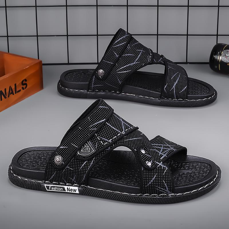 Pánské pohodlné sandály s tlustým dnem, ležérní, odolné proti opotřebení, letní plážové boty, nazouvací pantofle