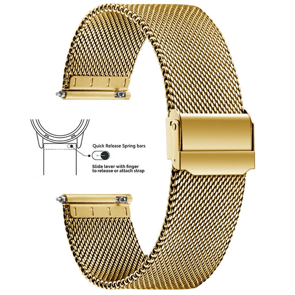 Cinturino per Orologio Milanese in Acciaio Inossidabile a Rete, 8/10/12/13/14/15/16/17/18/19/20/21/22/24mm, Cinturini per Orologio a Rilascio Rapido per Uomo Donna