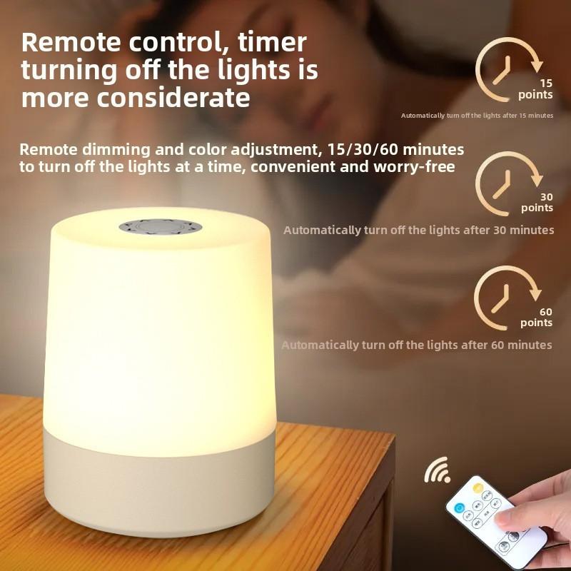 Touch Night Lamp USB LED Lamp Remote Control Switch Rechargeable Three Colors Lights Bedroom Portable Table Bedside Night Lamp