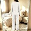 Women's V-Neck Loose Fit Printed Pajama Set Two Piece Sleepwear for Casual
