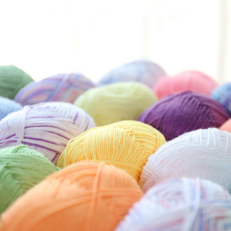 50g/Ball Smooth Hand Woven Yarn Knitted Fabric Natural Bamboo Cotton Crochet Yarn Baby Hand Soft