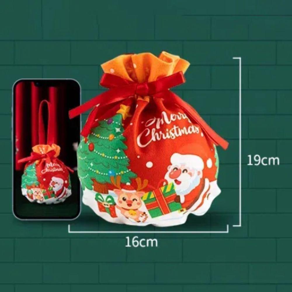 Exquisite with Handle Christmas Gift Bag Red Santa Claus Drawstring Pouch Small Gift Bag New Year