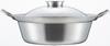 Yoshikawa Chanko Stainless Umaisaisai Simple Induction and Direct Heat Made In SJ2198 Pot, 28cm, Steel, 5.9L (5900ml), Tabletop, (Beautiful