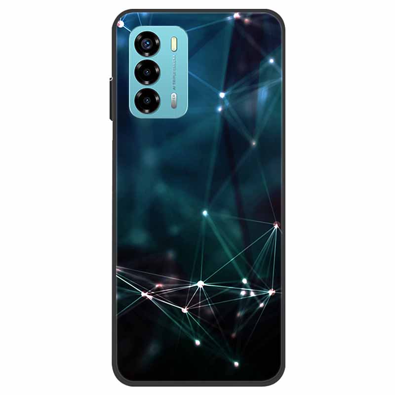Custodia per ZTE Blade V40 Vita Fiore Marmo Nero Paraurti Morbido TPU Silicone Cover per ZTE V 40 Vita / Blade V40 Vita Custodie per Telefono