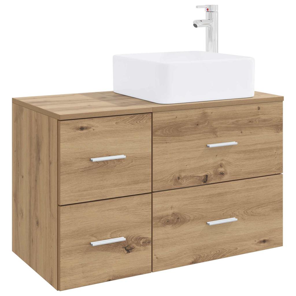 Bathroom Furniture Set 2 Pcs Artisan Oak Wood Based Material