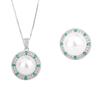 Micro-inlaid copper bottom gold-plated wish inlaid white fritillary pearl color separation stone women's suit 16mm4mm