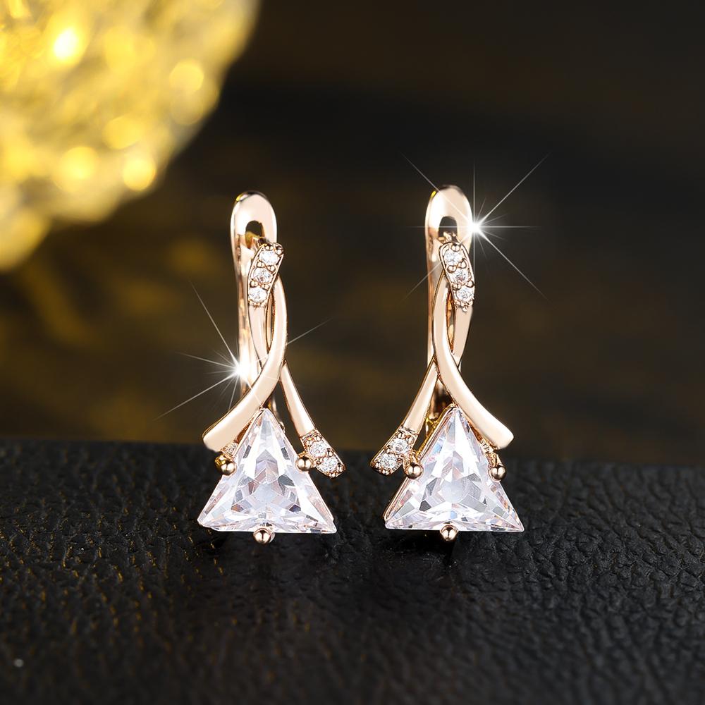 

Геометрические треугольные аквамариновые серьги-подвески из циркония, модные золотые серьги для свадебной вечеринки, ювелирные подарки золотой/белый