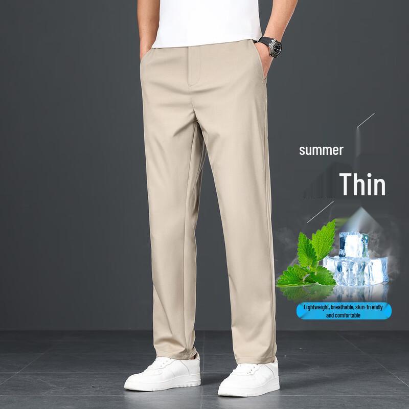 JEEP Men s Ice Silk Casual Straight-Leg Pants S