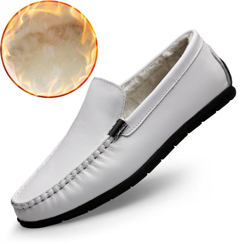 

Spring and Autumn new men s shoes breathable cowhide business leather shoes soft sole one pedal driving shoes, overshoes large size shoes 46