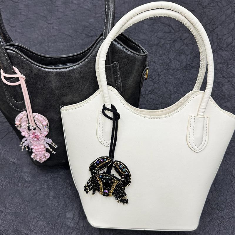 Crayfish  Beaded Bag Pendant Crab Bag Accessories Cute Creative Bag Decorative Chain Lanyard