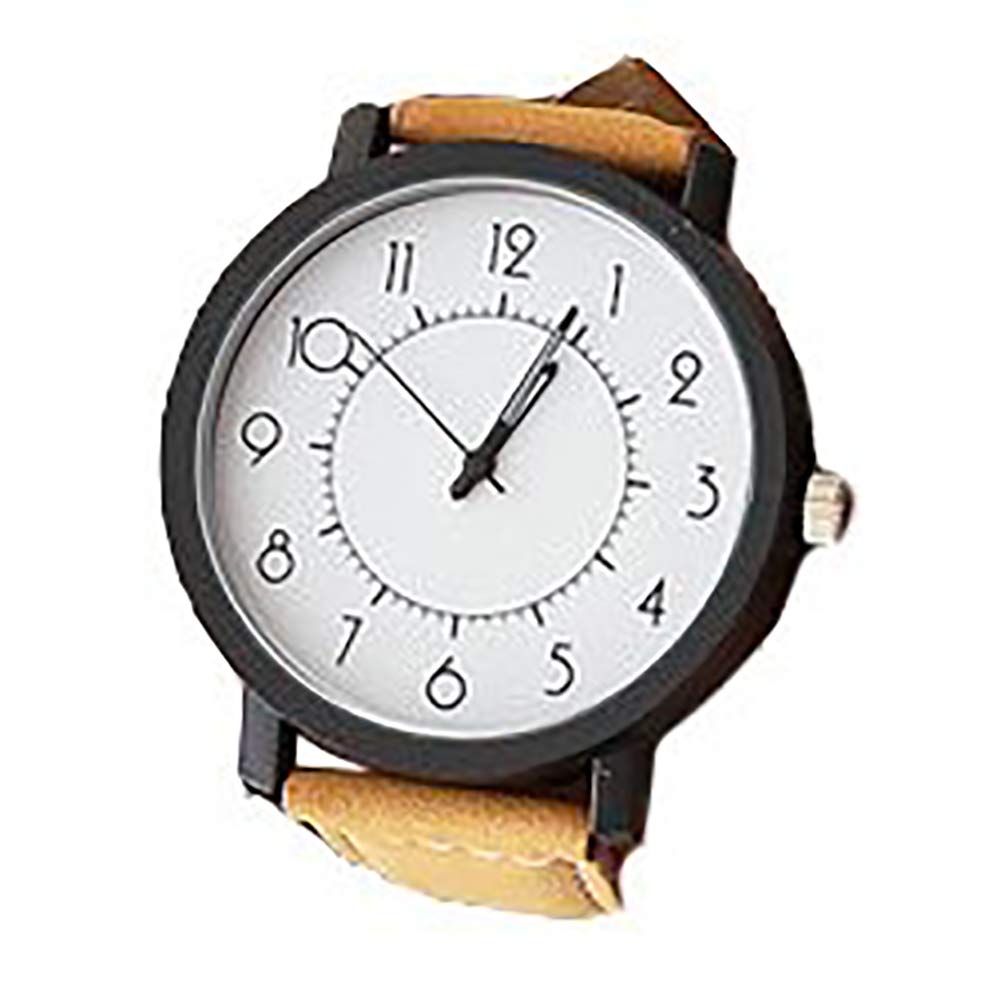 ZooooM Wristwatch Creative Design Quartz Fashion Casual Gift Present for Men and Women (Brown Numbers) ZM-WATCH2455-SUBR
