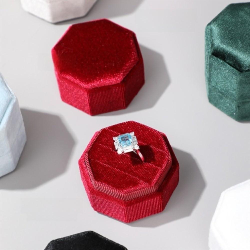 Dustproof Flannel Jewelry Case Elegant Gift Packaging Box Engagement Rings Storage Box for Couples