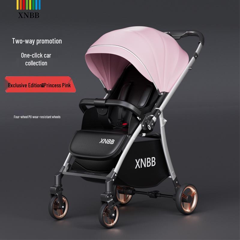 

Портативная детская коляска с высоким положением сиденья, двумя положениями, амортизацией и складыванием одной кнопкой