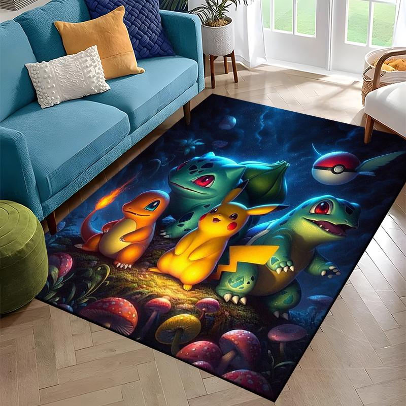 Charizard 3D Painting Japan Cartoon Pokem0n Carpet Rug for Bedroom Living Room Home Sofa Decoration,kids Large Decor Floor Mat