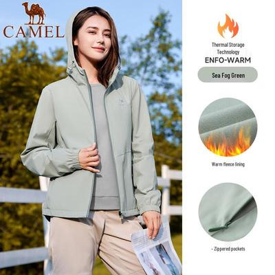 Women's Water-Repellent Fleece-Lined Hooded Windbreaker J23CAY6066