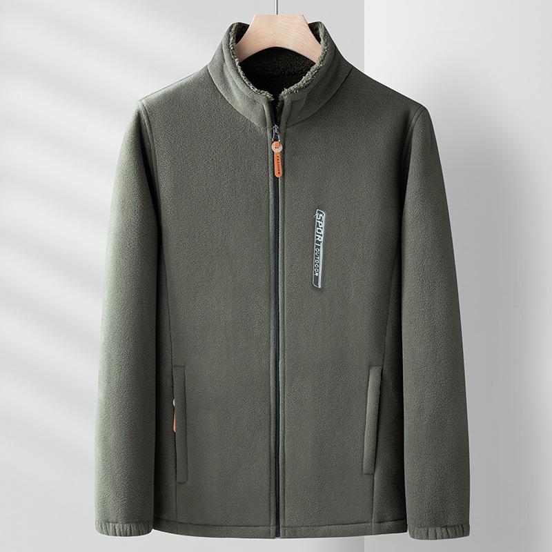 Spring and Autumn Outdoor Fleece Jacket Men s Polar Fleece Jacket Men s Thickened Double-sided Fleece Jacket XXXXXL