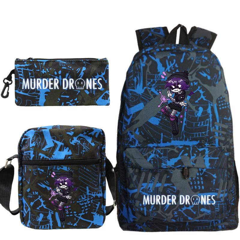 Murder Anime Peripheral Printed Children's School Bag Set Cross-border Leisure Student Backpack Three-piece Set