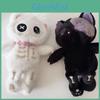 Cyberpunk Skeleton Cat Plush Toy With Glowing Night Face And Stylable Hair Soft Otter Fur Gift
