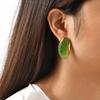 Retro Irregular Geometric Resin Stud Earrings for Women,Gold Plated Stainless Steel New Design Earrings,Fashion Jewelry Gift