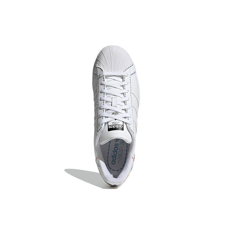 adidas Chaussures Superstar Originales 'Blanc Bleu Jaune' GZ3034