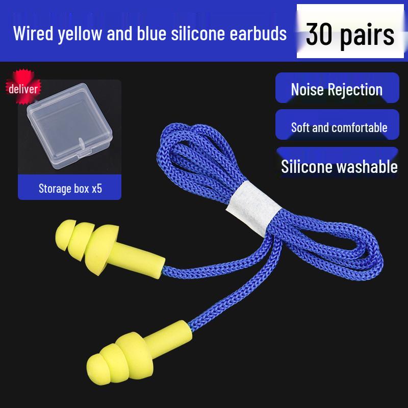 Silicone Noise-Canceling Earplugs for Industrial, Mechanical Workshops, Studying, and Sleep