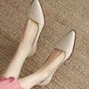 Versatile Vintage Chunky Heel Women's New Style Pointed-toe Open-toe Leather Shoes Devotion