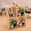 12 Pieces Christmas Pendant Wood Hanging Xmas Tree Fireplace Wall Window Shelf Decoration Party Ornament for Children