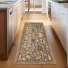 Modern Kitchen Runner Rug Stone Tile Pattern Non-Slip Carpet Long Strip Mat for Floor Easy Clean Dining Hallway Decor