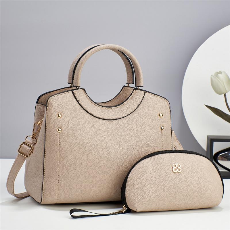 Women's Bag, Mother and Child Bag, Two-piece Set, Solid Color, Large-capacity Women's Shoulder Cross-body Handbag.
