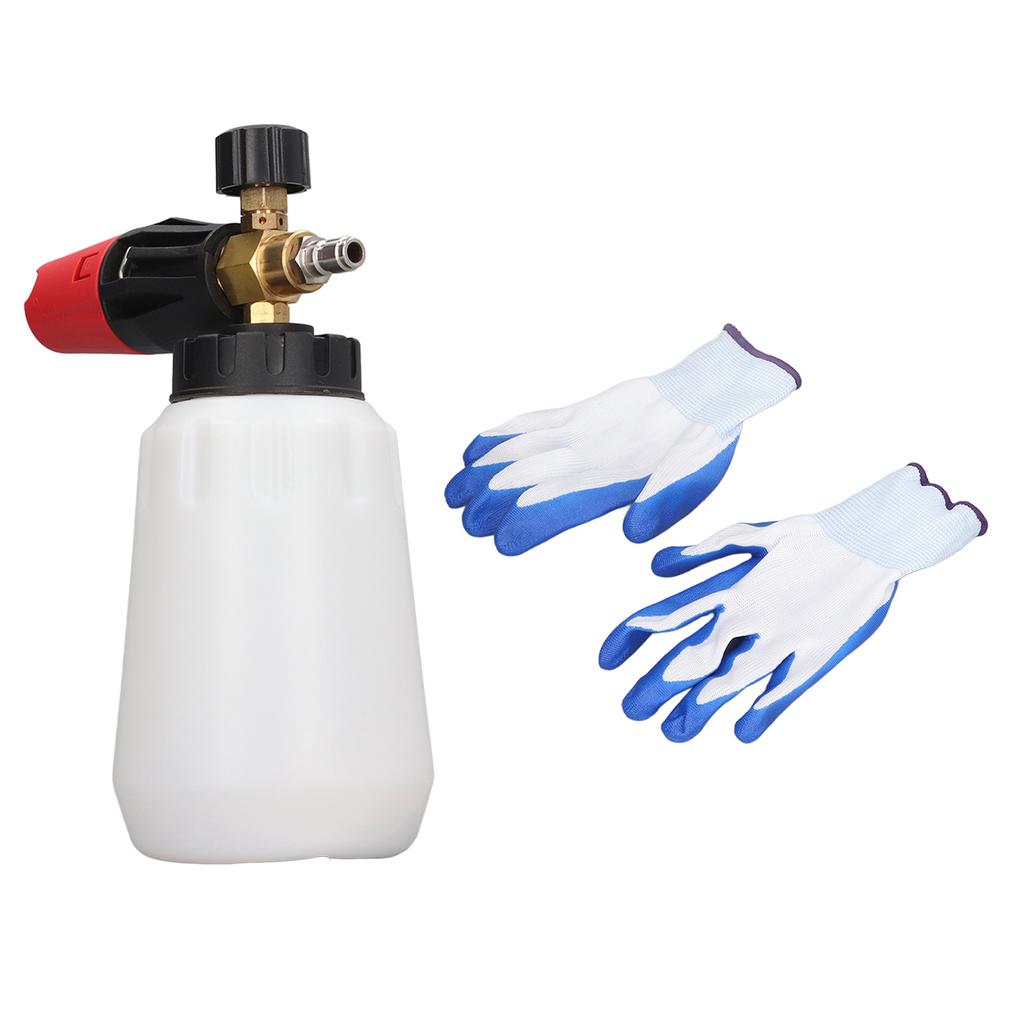 Pressure Washer Foam Cannon Wide Neck Adjustable Nozzle Foam Gun for Car Washing 14in Quick Plug