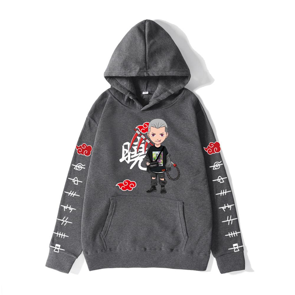 

Осень Зима Наруто Акацуки Толстовки с принтом персонажей Модные Повседневные Теплые Спортивные С длинным рукавом Мужские и Женские Унисекс Толстовки с капюшоном XXXL темно-серого