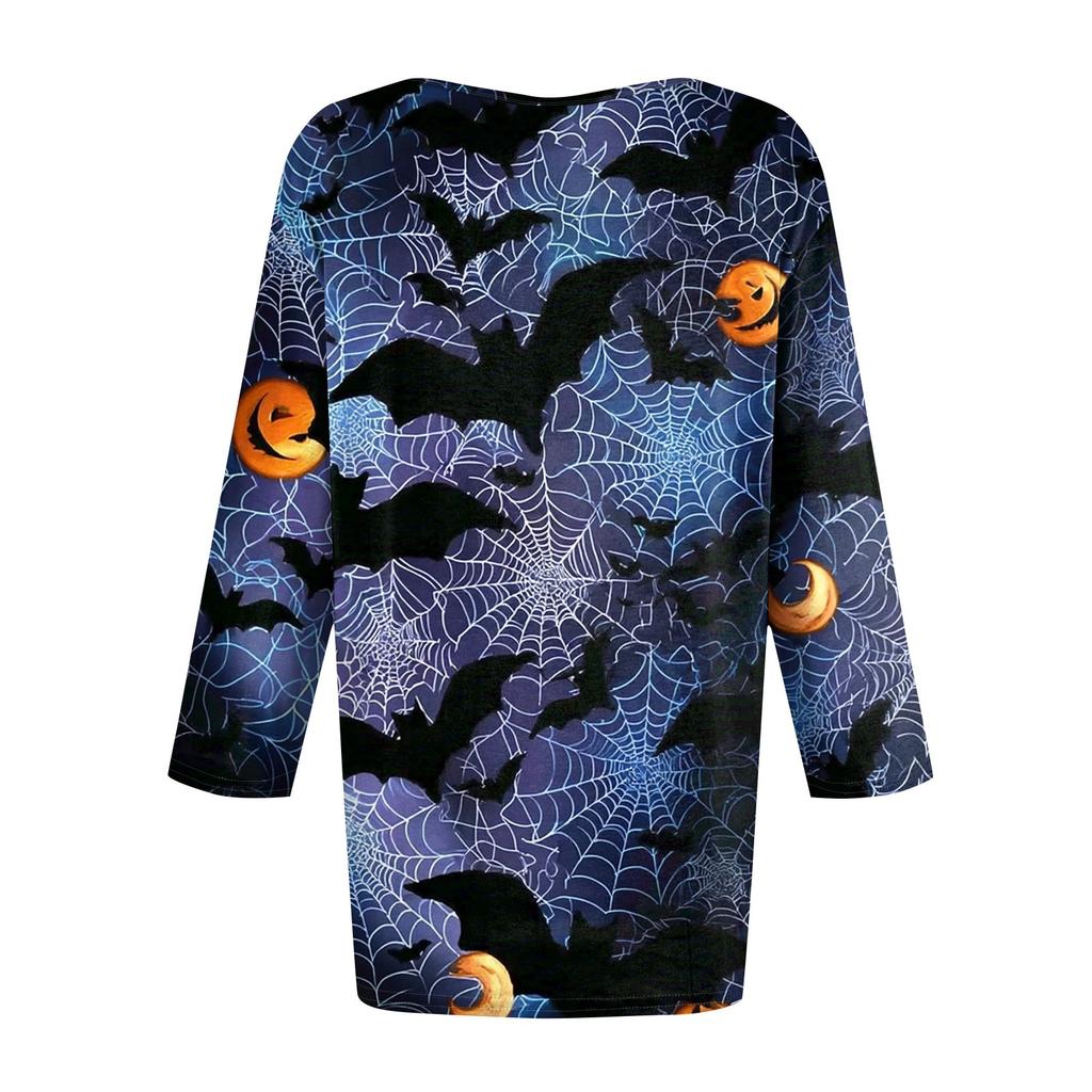 Damenmode Lässig Rundhals Bedrucktes 3/4 T-Shirt Top