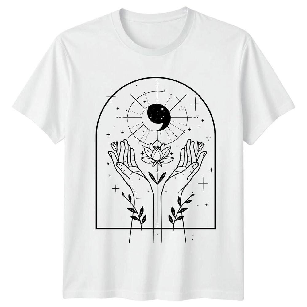 Celestial Hands Moon Lotus TShirt Magic Mystic Shirt S