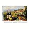 Set de 4/6 Piezas Manteles Temáticos de Vino de Viñedo Toscano Adecuados para Cocinas Domésticas, Comedores, Fiestas y Decoración Interior o Exterior,