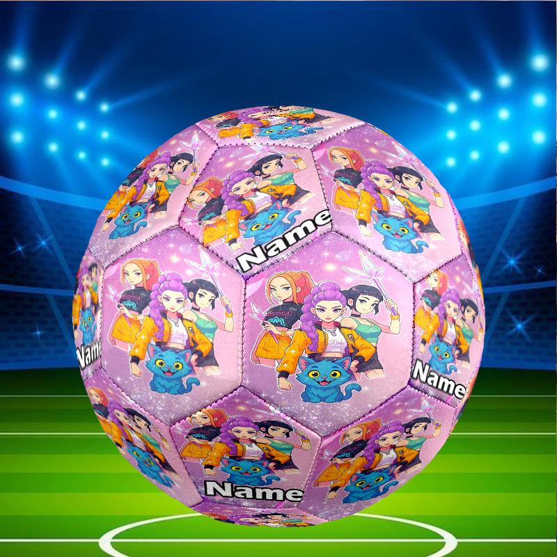 Custom Name Personalized KPop Hunters-A Print Size 5 Soccer Ball Training & Match Football, for Team, Kicking, Gift for Football Enthusiasts