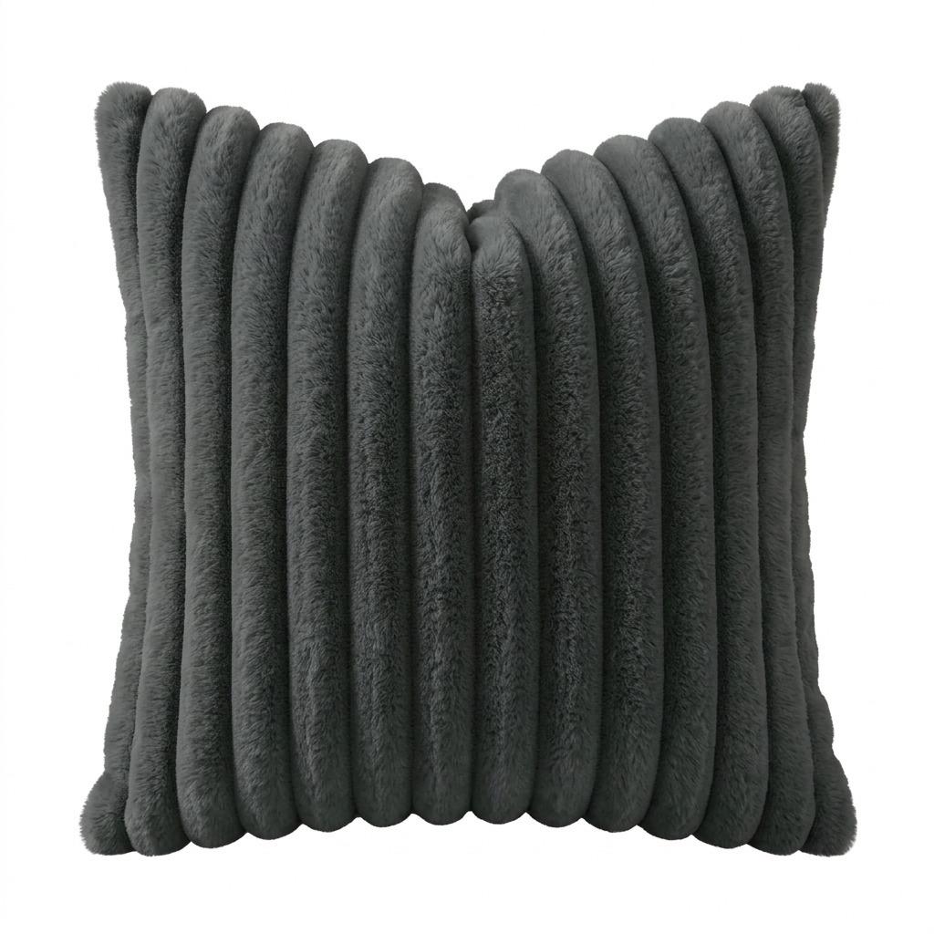 Imitation Rabbit Plush Pillowcase,Modern and Simple Home Decoration Pillowcase, Living Room Solid Color Sofa Cushion, Pillowcover