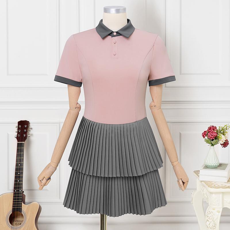 ZANZEA Women Summer Casual Short Sleeve Splice Polo Dress