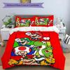3pcs Super Mario pattern bedding set duvet cover set includes duvet cover &pillowcases, perfect all season bedroom decoration & gift