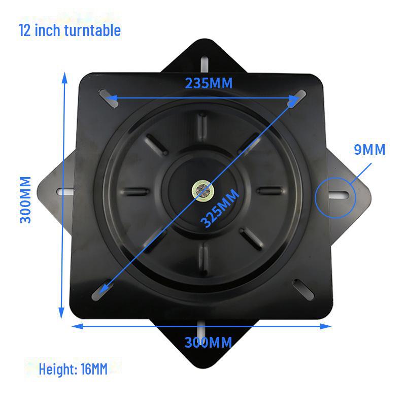 Square Black Iron Furniture Turntable Base for Chairs