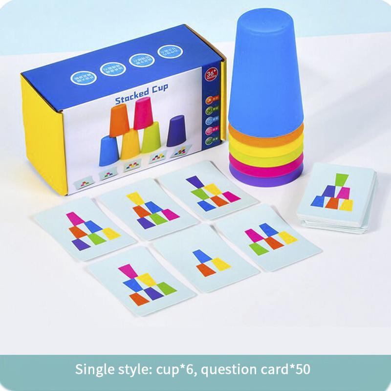 משחק תחרותי כוסות ערימה לילדים, משחק שולחן מהנה של ערימת כוסות, תיאום עין-יד, מהירות, אימון ערימת כוסות לילדים