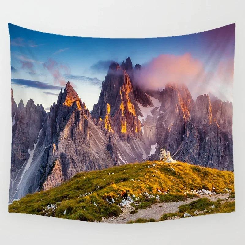 Natural Scenery Purple Flower Field Tapestry Office Living Room Decoration Home Wall Tapestry