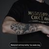 Japanese Traditional Tattoo Waterproof Sticker: Men's Long-lasting Floral Arm Pattern.