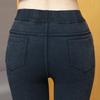 Leggings en Denim Imitation Oversize pour Femmes Hiver Flanelle Chauds Velours Plus Super Élastiques Pantalon Grande Taille Pantalon